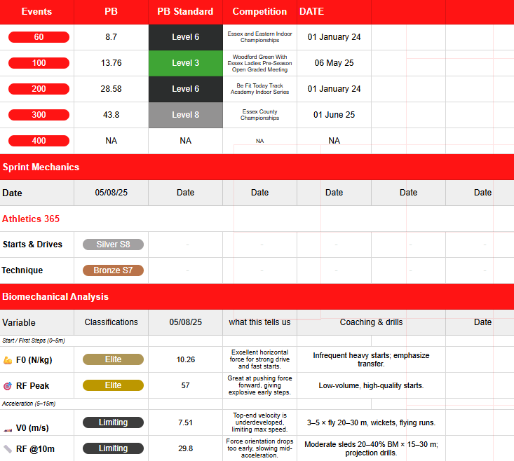 Example progress report